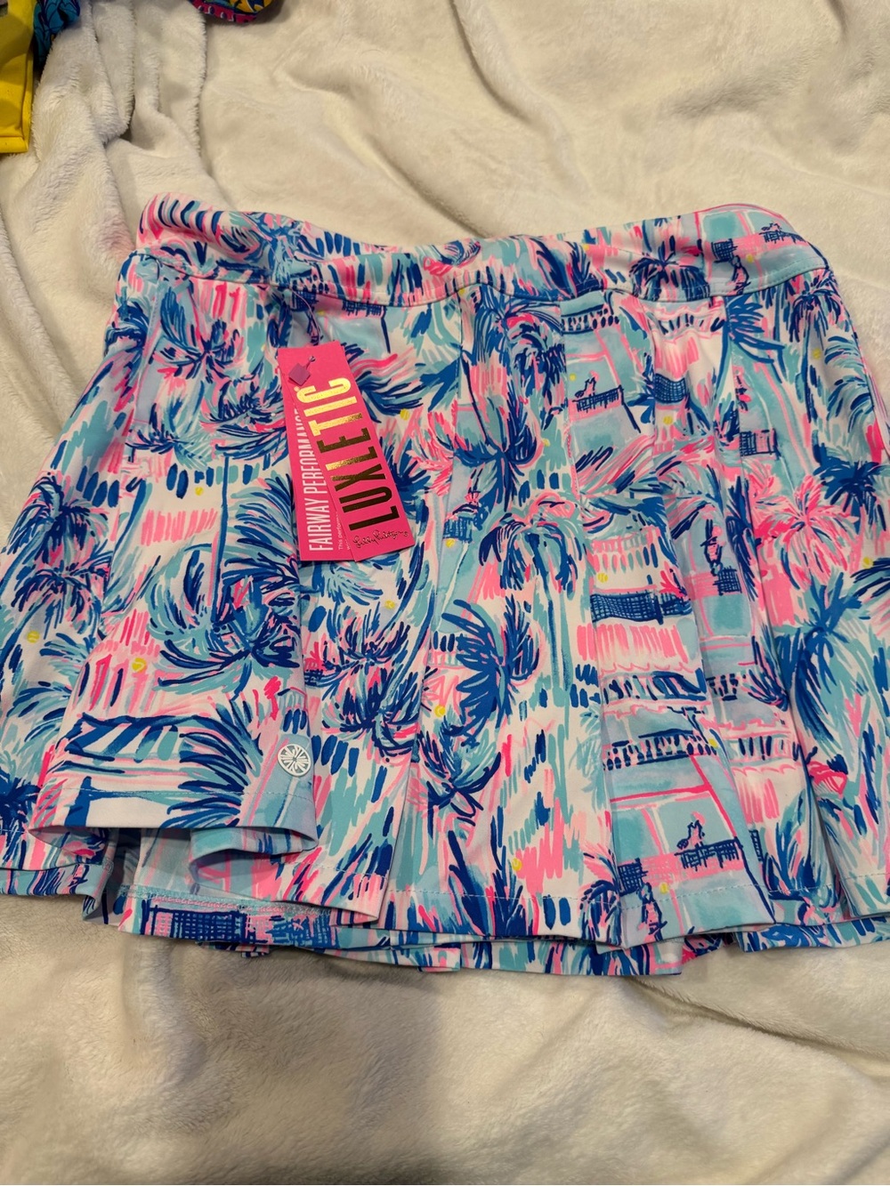 Lilly Pulitzer Blue Pink Tropical Print Skort